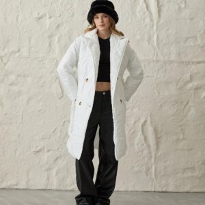 Jacket Collar Waist Belted Quilted Long Women's Coat - Brand: Levure - Women & Kids, Baby Clothes Wholesale - TheBS Women
