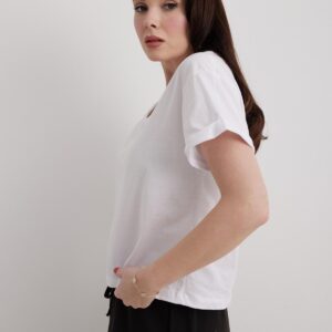 V-Neck Sleeve Folded Women's Tshirt - Brand: Levure - Women & Kids, Baby Clothes Wholesale - TheBS Women