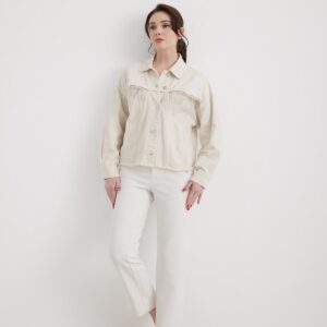 Tassel Detailed Women's Denim Jacket - Brand: Levure - Women & Kids, Baby Clothes Wholesale - TheBS Women