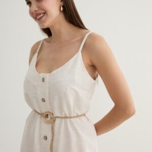 Women's Strappy Linen Jumpsuit Stone - Brand: Levure - Women & Kids, Baby Clothes Wholesale - TheBS Women