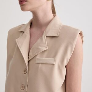 Vest With Padding Detail On Shoulders - Brand: Levure - Women & Kids, Baby Clothes Wholesale - TheBS Women