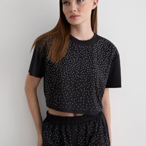 Stone Detailed Elastic Trousers - Brand: Levure - Women & Kids, Baby Clothes Wholesale - TheBS Women