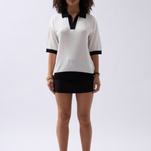 V-Neck Textured T-Shirt -- Black - Brand: Black Fashion - Women & Kids, Baby Clothes Wholesale - TheBS Women