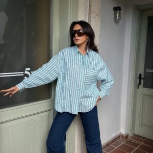 Striped Wide Cut Shirt 29057 - Brand: First Angels - Women & Kids, Baby Clothes Wholesale - TheBS Women