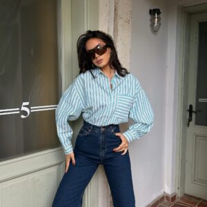 Striped Wide Cut Shirt 29057 - Brand: First Angels - Women & Kids, Baby Clothes Wholesale - TheBS Women