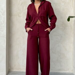 Trousers - Burgundy - Brand: Topshow - Women & Kids, Baby Clothes Wholesale - TheBS Women