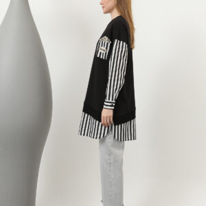 Women's Front Pop Corn Printed And Beaded Embroidered Line Garnish Tunic - Brand: Puane - Women & Kids, Baby Clothes Wholesale - TheBS Women