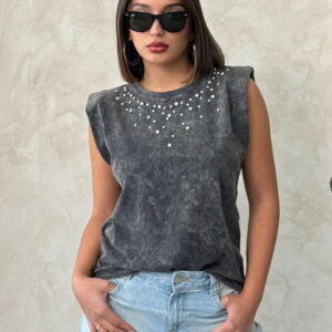 Stone Detailed Wash Blouse - Black - Brand: Topshow - Women & Kids, Baby Clothes Wholesale - TheBS Women