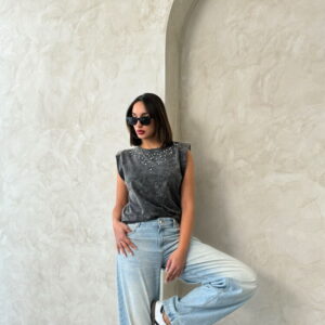 Stone Detailed Wash Blouse - Black - Brand: Topshow - Women & Kids, Baby Clothes Wholesale - TheBS Women