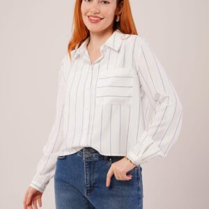Striped Wholesale Shirt With Single Pocket - Brand: Lustrin - Women & Kids, Baby Clothes Wholesale - TheBS Women