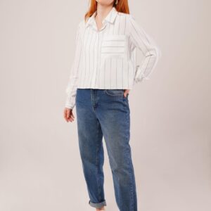 Striped Wholesale Shirt With Single Pocket - Brand: Lustrin - Women & Kids, Baby Clothes Wholesale - TheBS Women