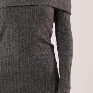 Madonna Collar Ribbed WholesaleSweater Dress - Brand: Lustrin - Women & Kids, Baby Clothes Wholesale - TheBS Women