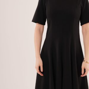 Stitching Detailed Short Sleeve WholesaleLong Dress - Brand: Lustrin - Women & Kids, Baby Clothes Wholesale - TheBS Women