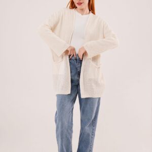 Loose Pattern Knitwear Long WholesaleCardigan With Pockets - Brand: Lustrin - Women & Kids, Baby Clothes Wholesale - TheBS Women