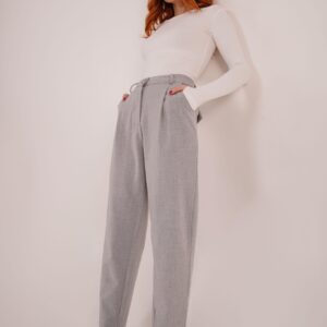 Wholesale Gray Pants With Closure Pocket Detailed - Brand: Lustrin - Women & Kids, Baby Clothes Wholesale - TheBS Women