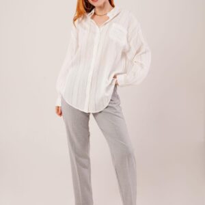 Judge Collar Striped Pocket Detailed WholesaleShirt - Brand: Lustrin - Women & Kids, Baby Clothes Wholesale - TheBS Women