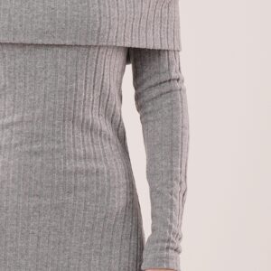 WholesaleKnitwear Dress With Madonna Collar Ribbed - Brand: Lustrin - Women & Kids, Baby Clothes Wholesale - TheBS Women