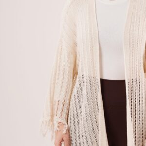 Tassel Detailed Perforated Pattern WholesaleCardigan - Brand: Lustrin - Women & Kids, Baby Clothes Wholesale - TheBS Women