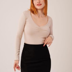 Wide CollarWholesale Basic Body Blouse - Brand: Lustrin - Women & Kids, Baby Clothes Wholesale - TheBS Women