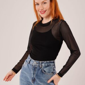 TransparentWholesale Tulle Basic Blouse - Brand: Lustrin - Women & Kids, Baby Clothes Wholesale - TheBS Women