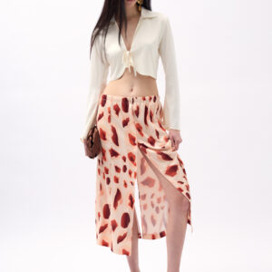 Patterned Skirt With Side Slits - Brand: Black Fashion - Women & Kids, Baby Clothes Wholesale - TheBS Women