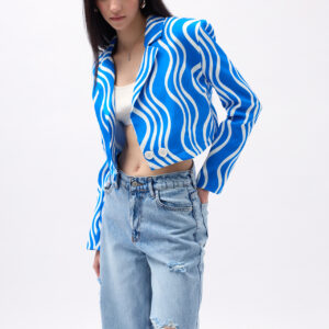 Patterned Crop Jacket - Brand: Black Fashion - Women & Kids, Baby Clothes Wholesale - TheBS Women