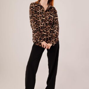 Leopard Pattern Casual Print Shirt - Multicolor - Brand: Lustrin - Women & Kids, Baby Clothes Wholesale - TheBS Women