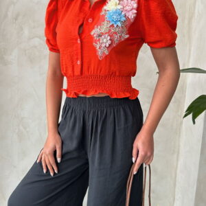 Floral Linen Shirt - Brand: Topshow - Women & Kids, Baby Clothes Wholesale - TheBS Women