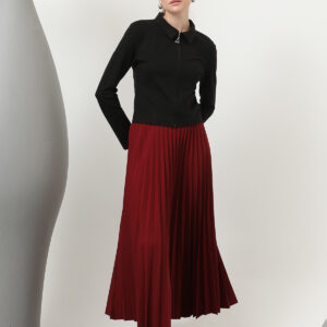 Pleated Skirt - Burgundy - Brand: Puane - Women & Kids, Baby Clothes Wholesale - TheBS Women