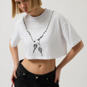 Printed Crop T-Shirt - Brand: Black Fashion - Women & Kids, Baby Clothes Wholesale - TheBS Women