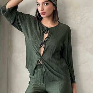 Front Tie Pleated Jacket - Brand: Topshow - Women & Kids, Baby Clothes Wholesale - TheBS Women