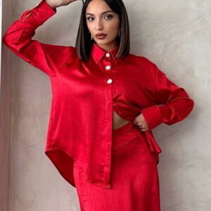 Cropped Satin Shirt - Brand: Topshow - Women & Kids, Baby Clothes Wholesale - TheBS Women