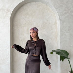 Lace Satin Front Tie Blouse - Brand: Topshow - Women & Kids, Baby Clothes Wholesale - TheBS Women