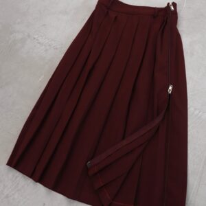Side Zipper Maxi Skirt - Burgundy - Brand: Cream Rouge - Women & Kids, Baby Clothes Wholesale - TheBS Women