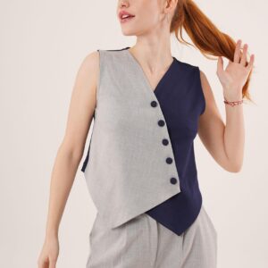 Wholesale Vest With Cross Pattern Buttons - Brand: Lustrin - Women & Kids, Baby Clothes Wholesale - TheBS Women