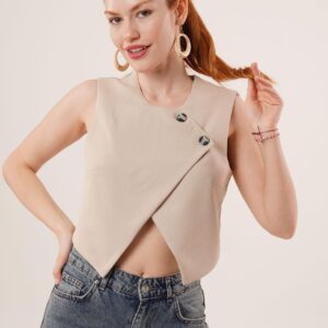 Double Button Cross PatternWholesale Vest - Brand: Lustrin - Women & Kids, Baby Clothes Wholesale - TheBS Women