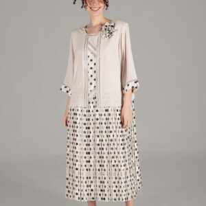 Round Neck Silvery Polka Dot Chiffon Dress - Brand: GUMANIZE - Women & Kids, Baby Clothes Wholesale - TheBS Women