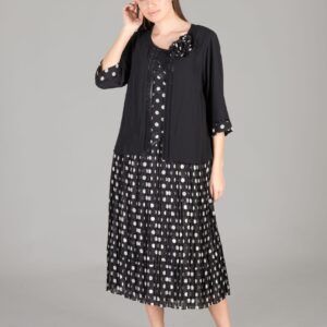 Round Neck Silvery Polka Dot Chiffon Dress - Brand: GUMANIZE - Women & Kids, Baby Clothes Wholesale - TheBS Women
