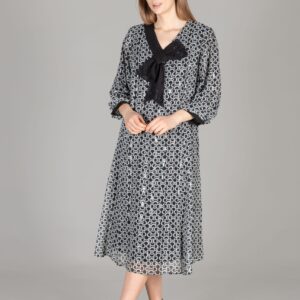 V Neck Bow Foil Dress - Brand: GUMANIZE - Women & Kids, Baby Clothes Wholesale - TheBS Women