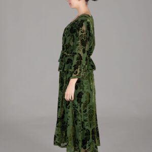 V Neck Burn Velvet Dress - Brand: GUMANIZE - Women & Kids, Baby Clothes Wholesale - TheBS Women