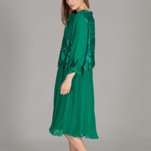 Round Neck Guipure And Pleated Chiffon Dress - Brand: GUMANIZE - Women & Kids, Baby Clothes Wholesale - TheBS Women