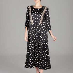 Round Neck Polka Dot Satin Dress - Brand: GUMANIZE - Women & Kids, Baby Clothes Wholesale - TheBS Women