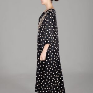 Round Neck Polka Dot Satin Dress - Brand: GUMANIZE - Women & Kids, Baby Clothes Wholesale - TheBS Women