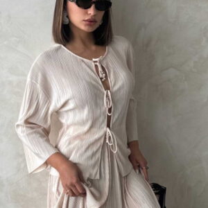 Front Tie Pleated Jacket - Brand: Topshow - Women & Kids, Baby Clothes Wholesale - TheBS Women