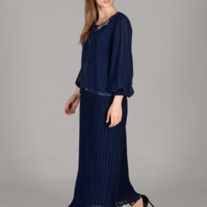 Round Neck Embroidered Chiffon Dress - Brand: GUMANIZE - Women & Kids, Baby Clothes Wholesale - TheBS Women