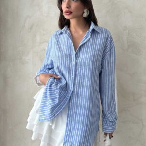 Striped Linen Shirt - Light - Brand: Topshow - Women & Kids, Baby Clothes Wholesale - TheBS Women