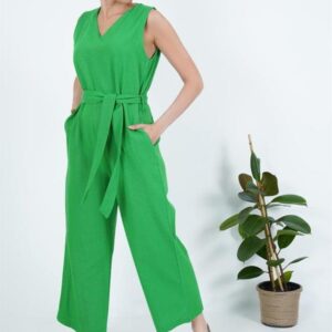 WholesaleJumpsuit With Back Zipper Waist Belt - Brand: Lustrin - Women & Kids, Baby Clothes Wholesale - TheBS Women