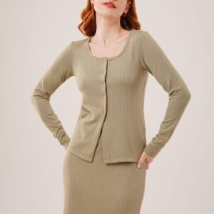 Striped Skirt Buttoned Blouse WholesaleSuit - Brand: Lustrin - Women & Kids, Baby Clothes Wholesale - TheBS Women