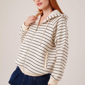 Wholesale Stone Cardigan With Hooded Zipper Stripes - Brand: Lustrin - Women & Kids, Baby Clothes Wholesale - TheBS Women