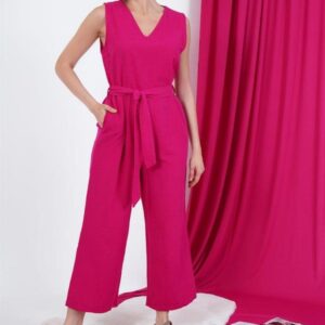 WholesaleJumpsuit With Back Zipper Waist Belt - Brand: Lustrin - Women & Kids, Baby Clothes Wholesale - TheBS Women